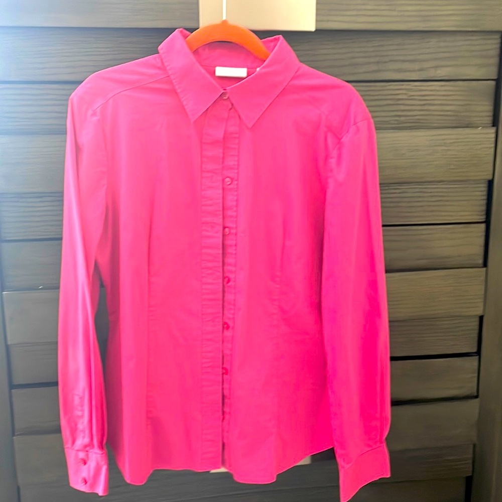 Pink button down shirt